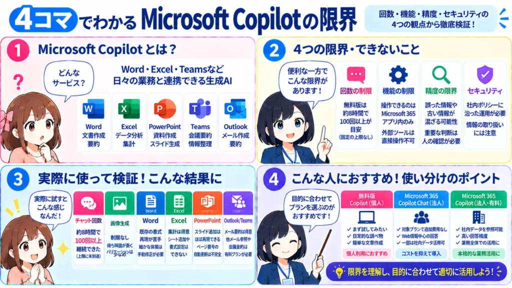 Microsoft Copilotの限界とは?できないことを実際に検証して解説