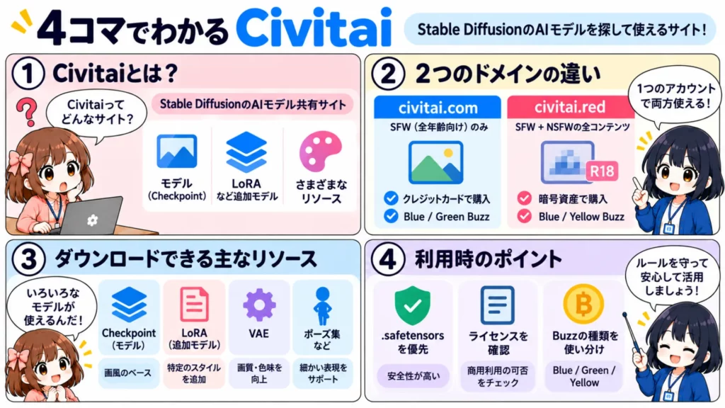 Stable Diffusionで使える「Civitai」とは?使い方・モデルの選び方・安全なダウンロード方法まで徹底解説