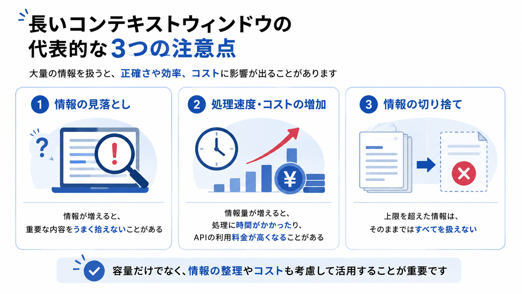 コンテキストウィンドウの3つの注意点