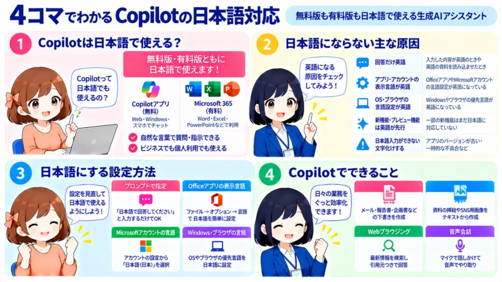 Copilotが日本語対応!設定方法や活用のコツを徹底解説