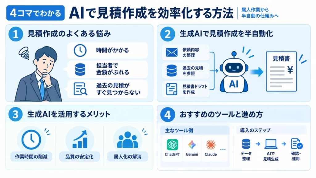 生成AIで見積作成を効率化する方法とメリット、おすすめのツールを解説