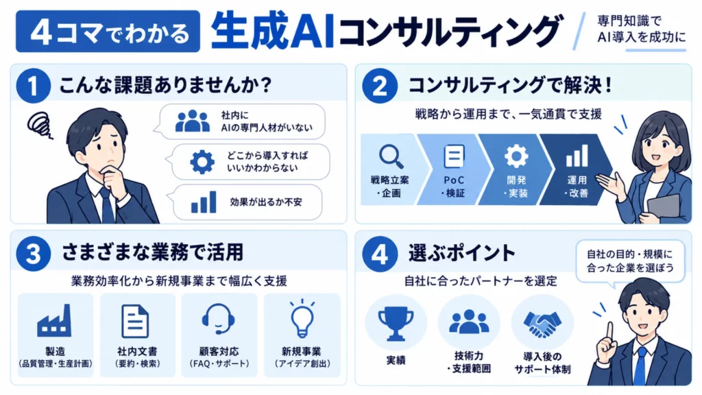 生成AIコンサルティング企業のおすすめ10選！費用相場や選び方も徹底解説