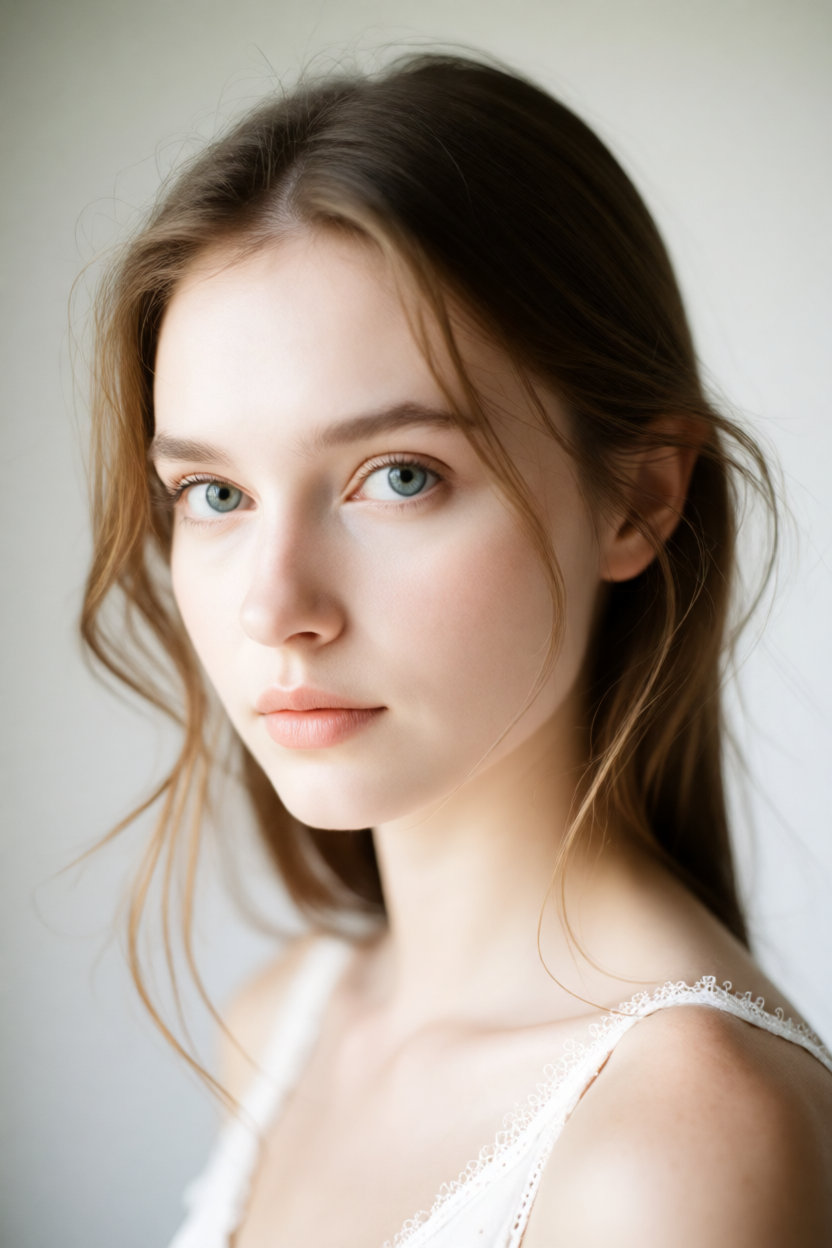 Krea AIで色調と光を調整して生成した女性の画像