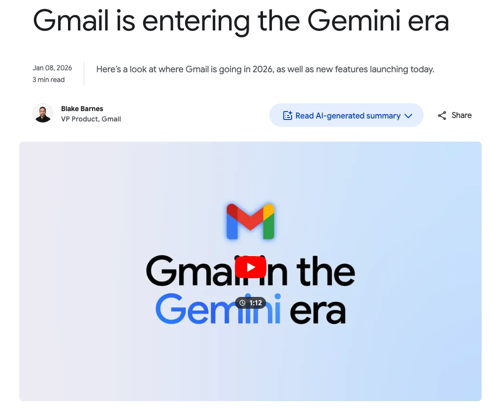 AI Inbox in Gmail