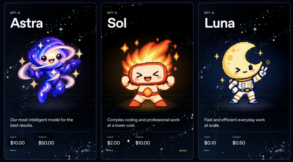 GPT-6 Sol and Lunaの料金